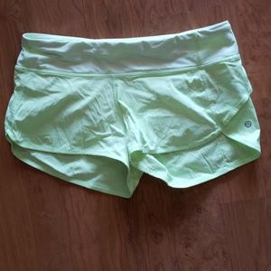 Green lulu shorts